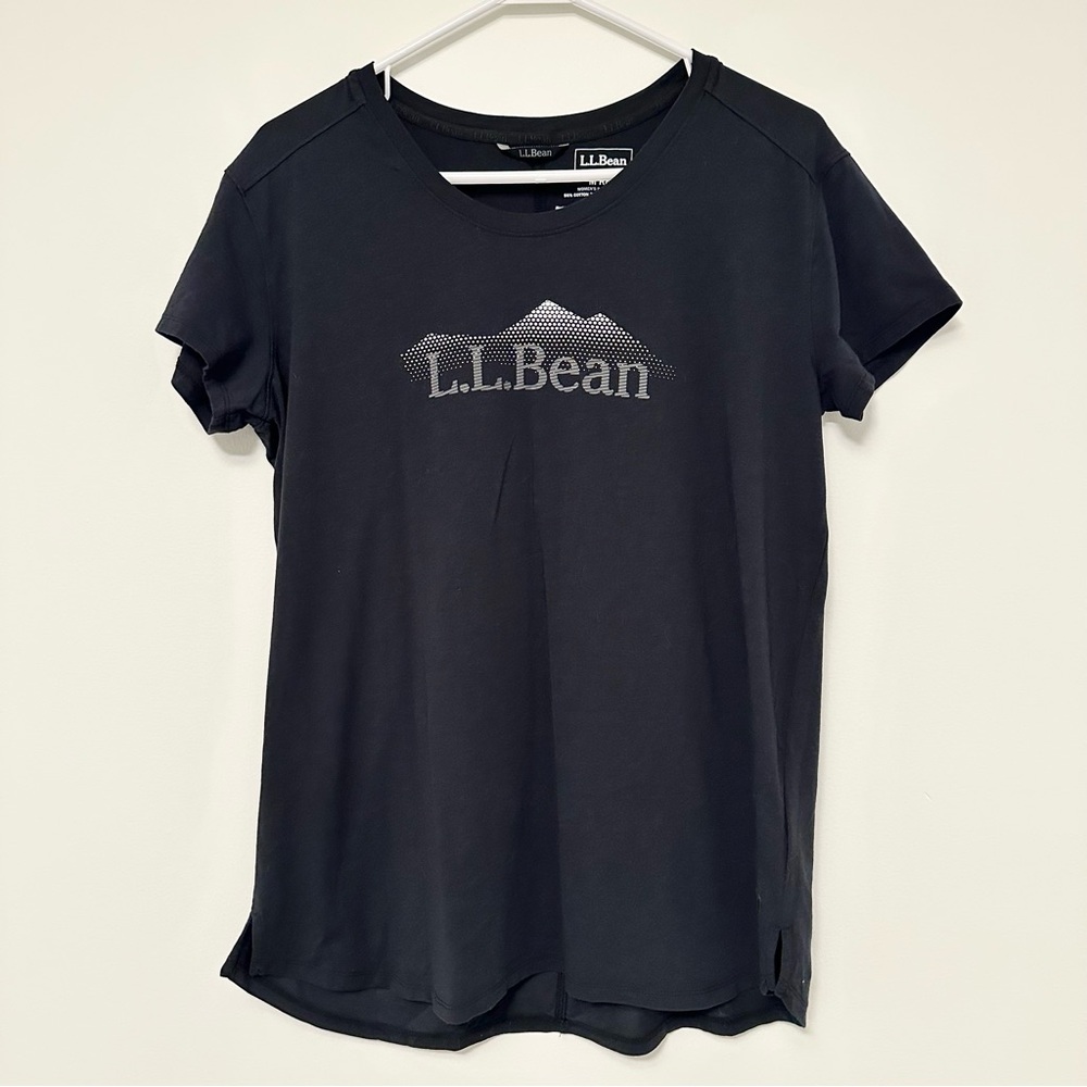 L.L. Bean Black Relaxed Fit Short Sleeve Athletic T-Shirt Women's Medium